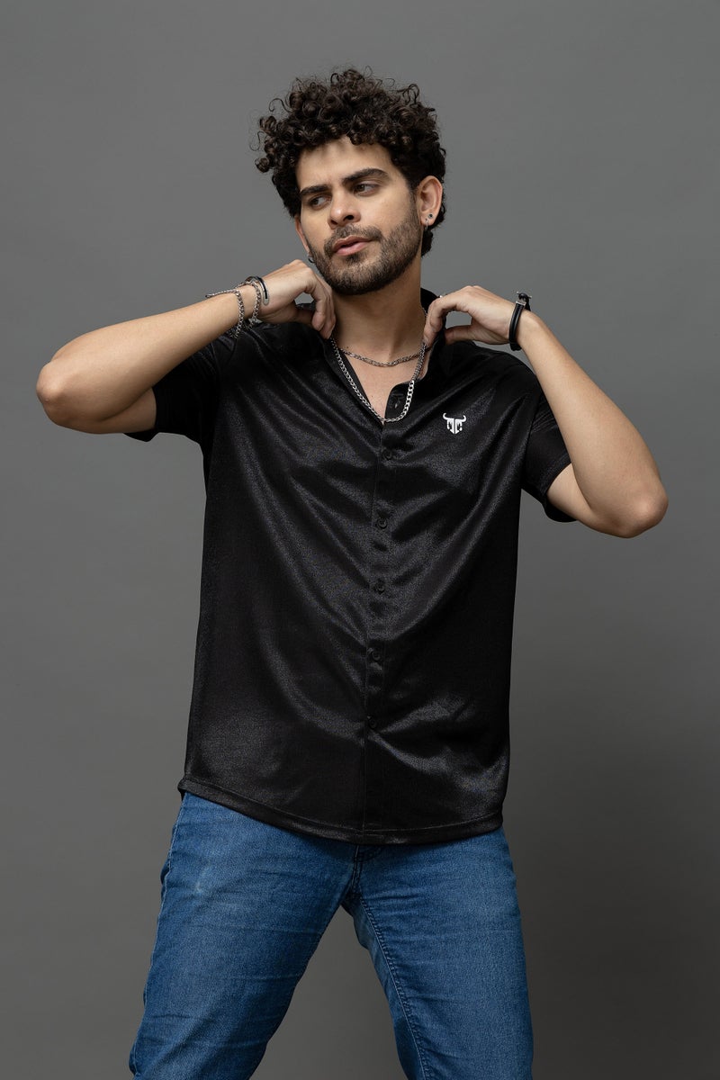 Go Devil Logo Printed Black Shirt for Men - Image 1